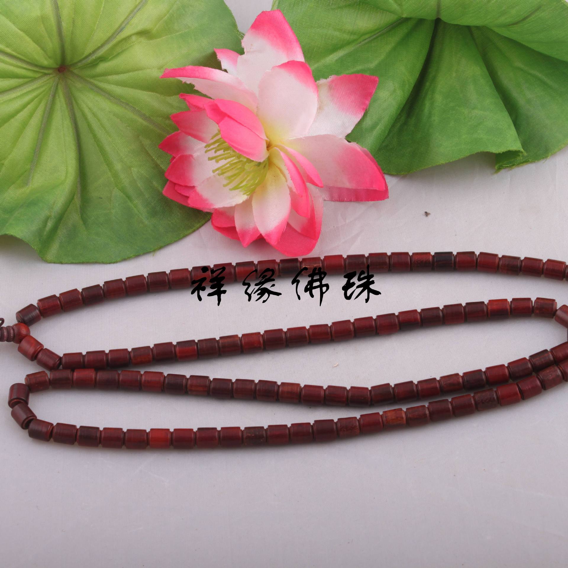 科檀108*08长桶珠佛珠手链 科檀灯笼桶珠 厂家批发