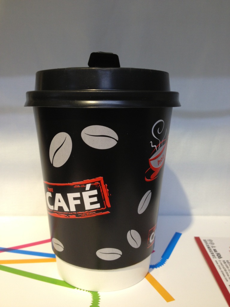 生产销售一次性纸杯 14盎司 中空黑色咖啡奶茶纸杯500套