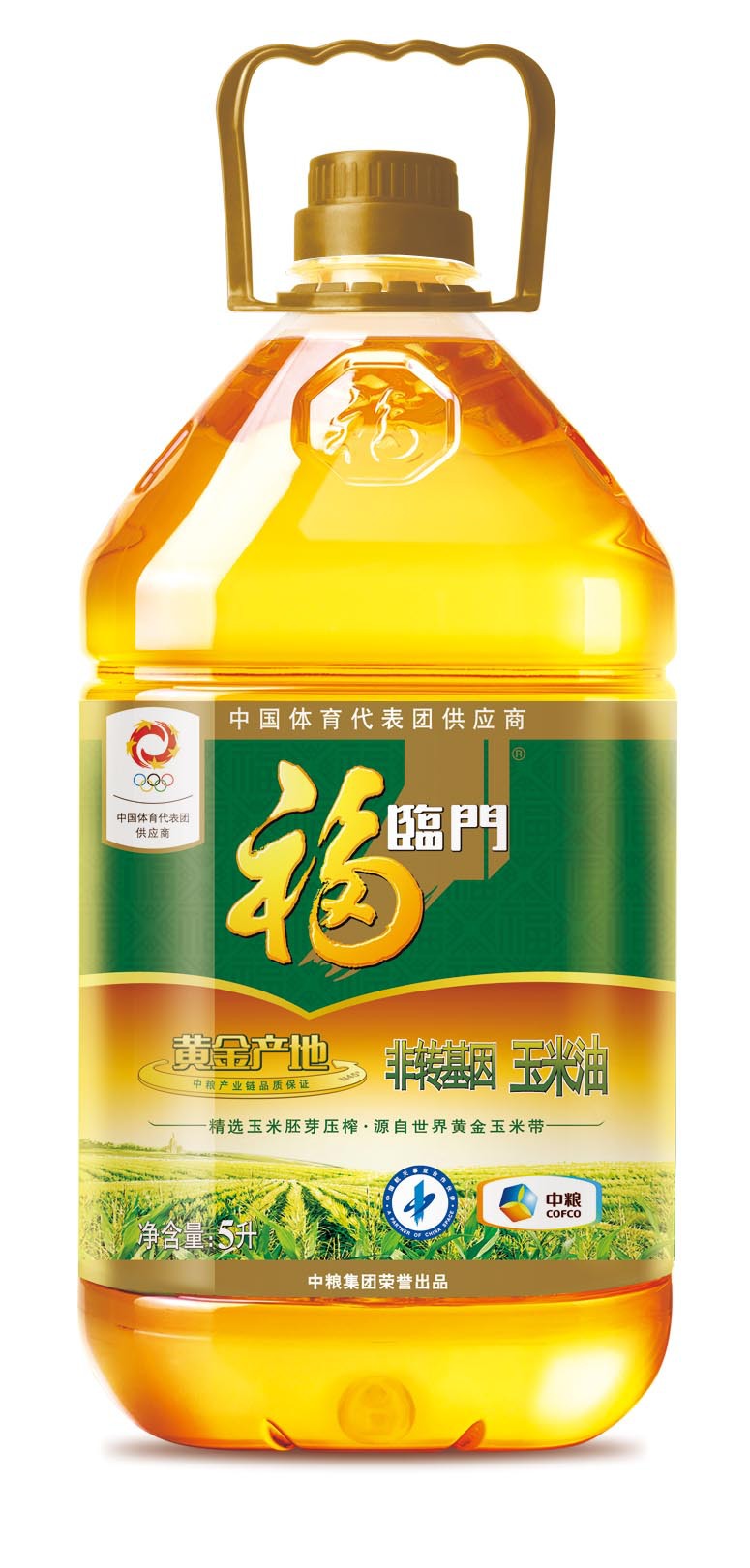 福临门黄金产地非转基因玉米油5l