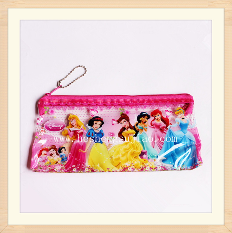 厂家直销电压彩印白雪公主pvc卡通笔袋 pvc防水文具袋 大量现货