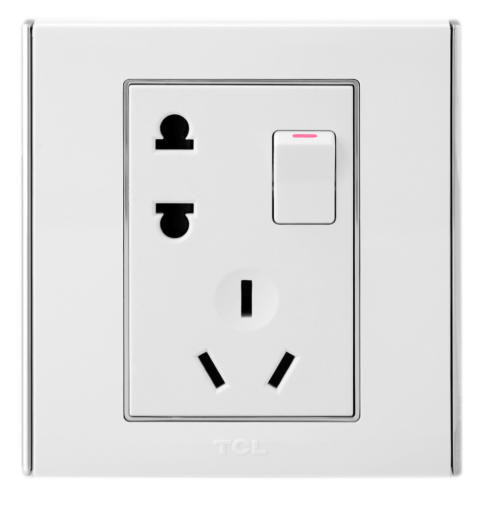 正品tcl开关插座a8系列一开五孔墙壁暗装插座面板郑州批发