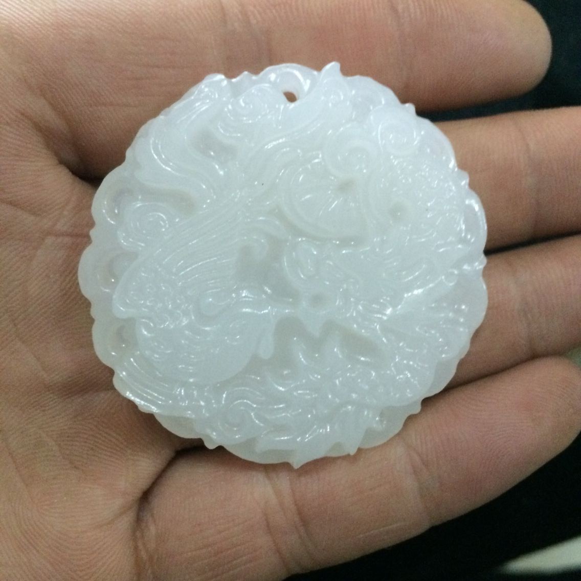 厂家直销天然新疆和田白玉阿富汗玉白龙凤吊坠 玉石吊坠 玉器挂件