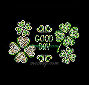 米美memay品牌烫钻烫图 高级烫钻韩钻制作 幸运四叶草