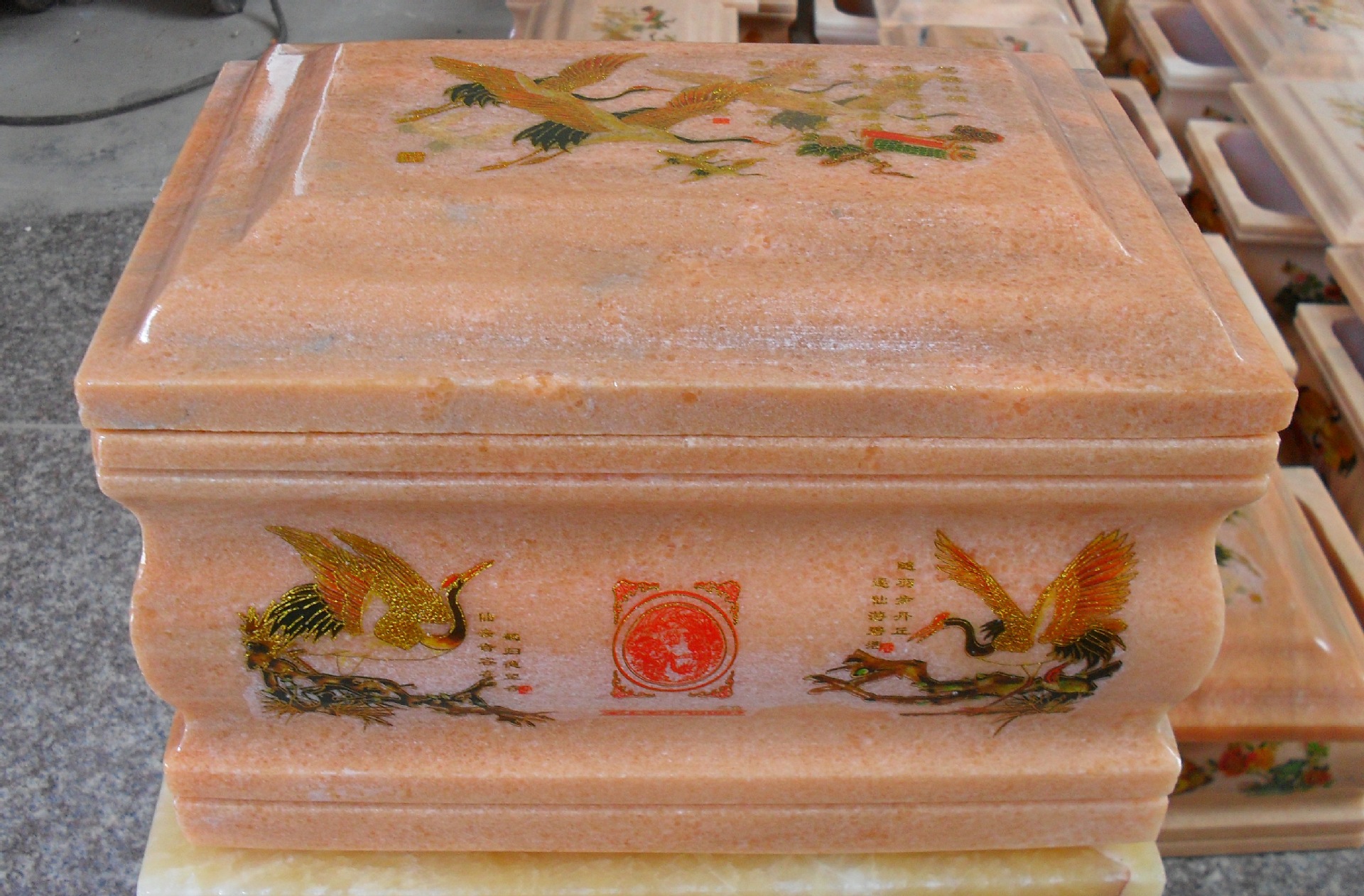 批发玉石骨灰盒殡葬用品 贺寿