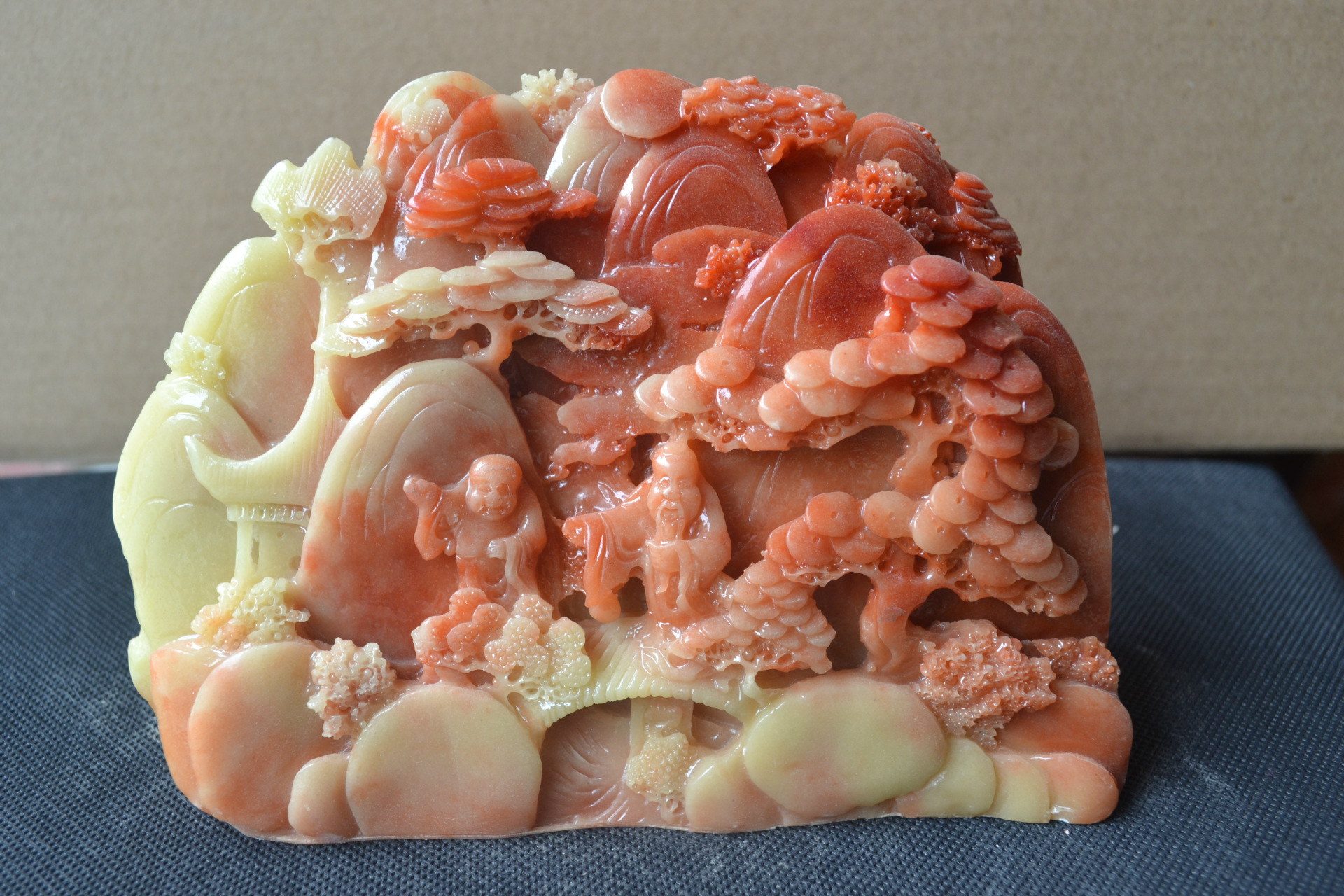 福建寿山石雕刻山水摆件批发 家居风水 石料工艺品礼品收藏价格