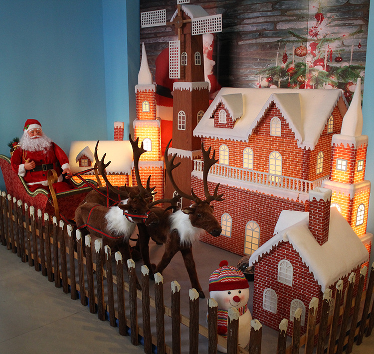 圣诞雪房子 多尺寸圣诞城堡装饰 圣诞场景布置 酒店商场节日装饰