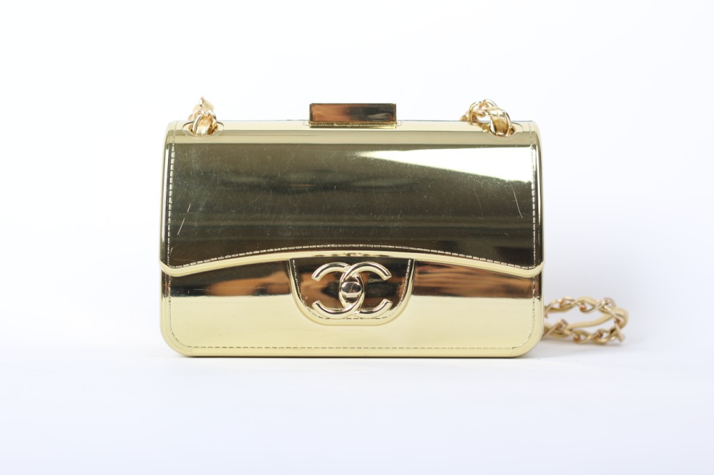 厂家批发热卖香香小香纯色土豪金手拿手抓单肩斜挎女包晚宴晚装包