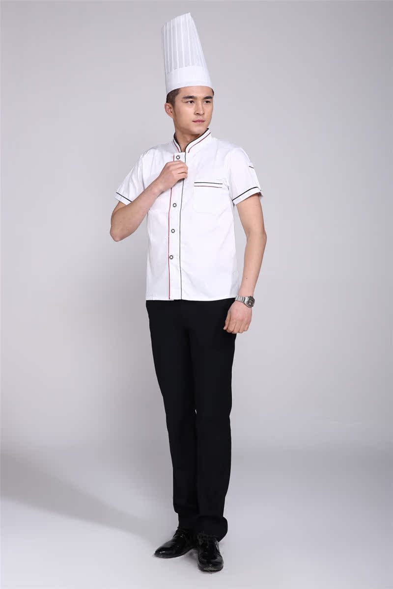 夏季男女短袖厨师服 酒店厨师工作服短袖厨师衣服短袖厨衣制服