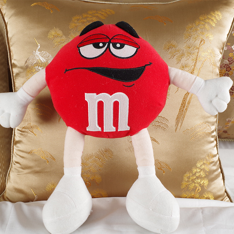 可爱巧克力m豆毛绒公仔 企业吉祥物毛绒玩具公仔来样定做批发
