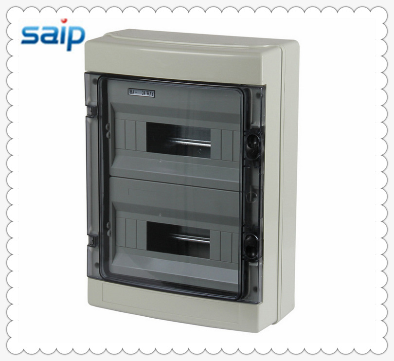 saip厂家热卖 双层配电箱 420*295*130 回路箱 24位防水配电箱