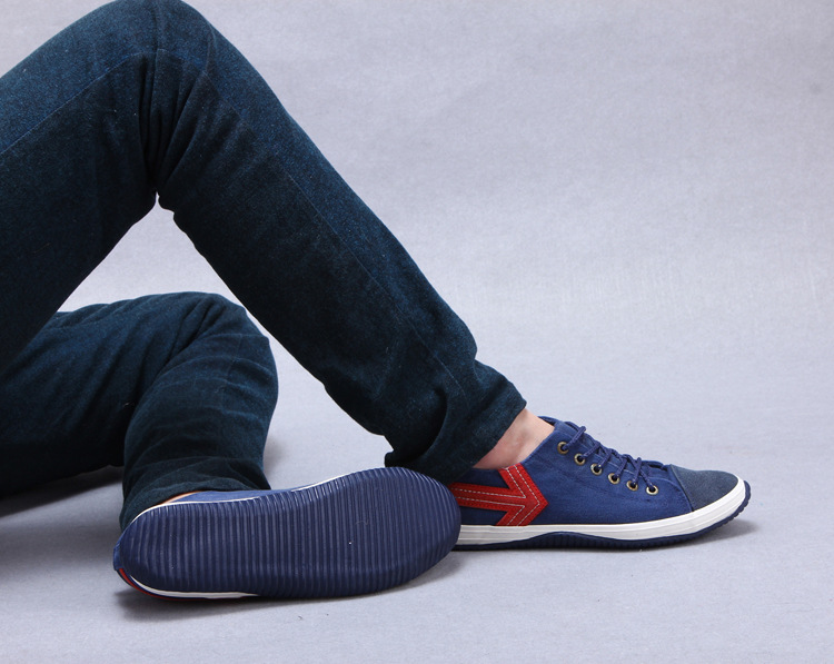 2014新款时尚潮流水洗牛仔男士双层底帆布鞋
