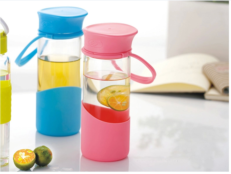 专业供应 400ml玻璃悠享随行杯 学生水杯畅饮杯图片_37