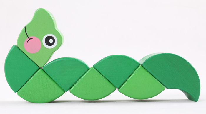 来比乐 木质趣味百变扭扭蛇 儿童益智木制玩具 活动宝宝小手