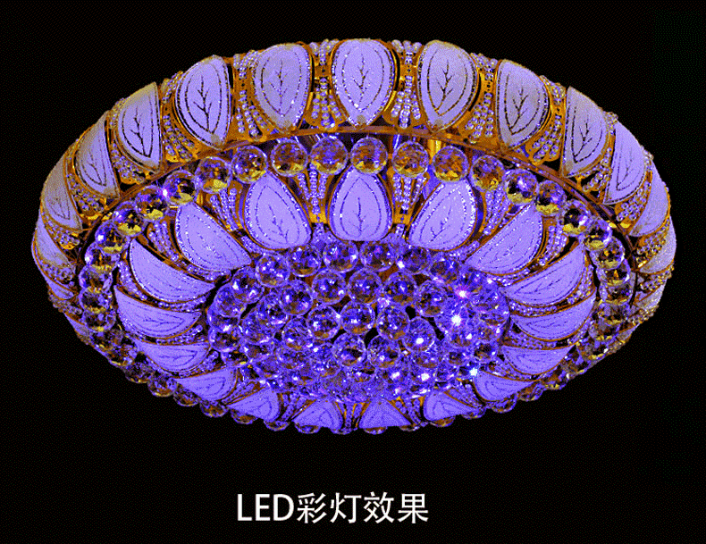 聚宝盆圆形现代时尚卧室 led客厅水晶灯客厅灯具led水晶灯吸顶灯