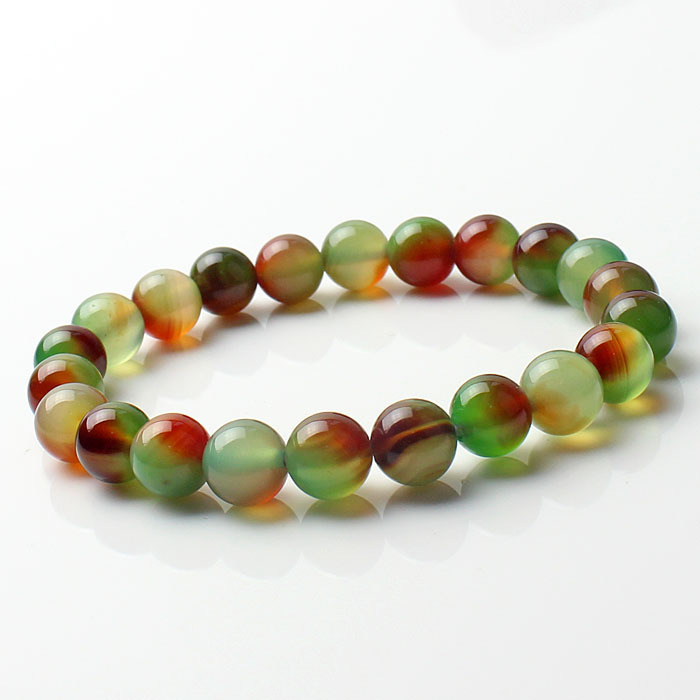 天然孔雀石玛瑙手链 抗疲劳 民族风天然玛瑙手串