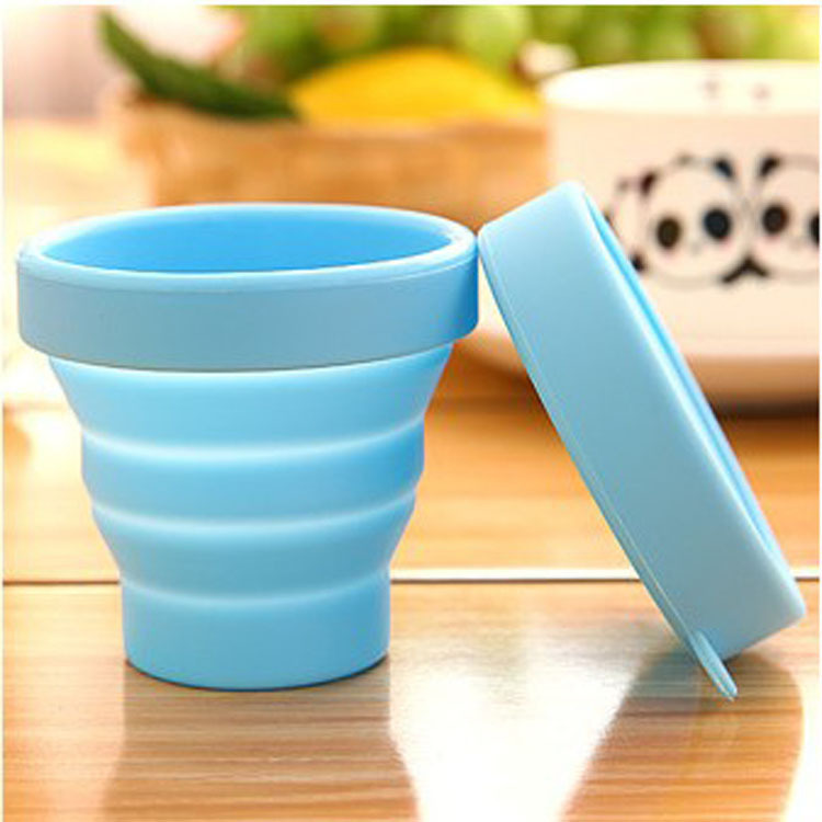 欧日韩热销 硅胶折叠伸缩杯 环保便携 浙江厂家现模生产