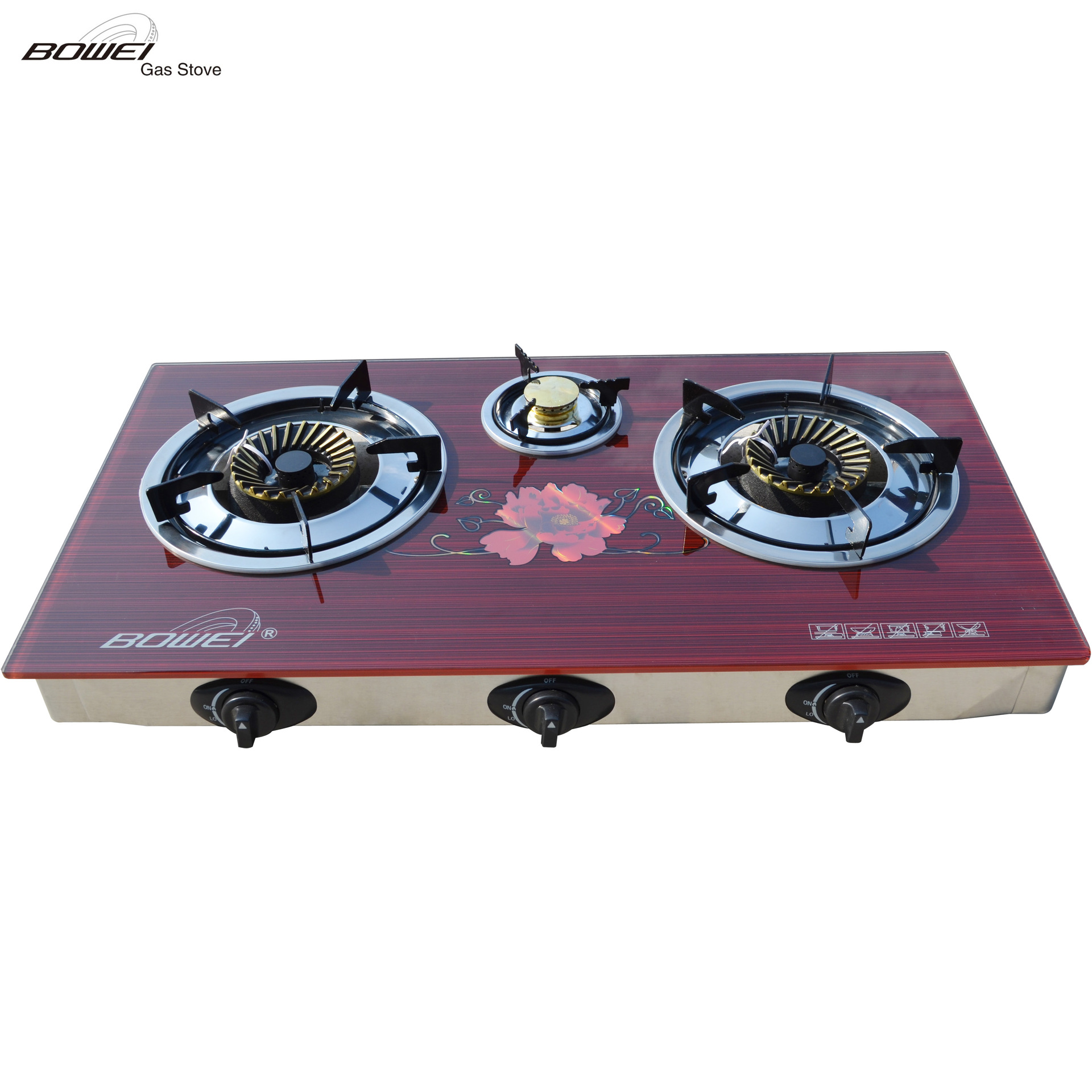 家用不锈钢超薄防爆三眼煤气灶