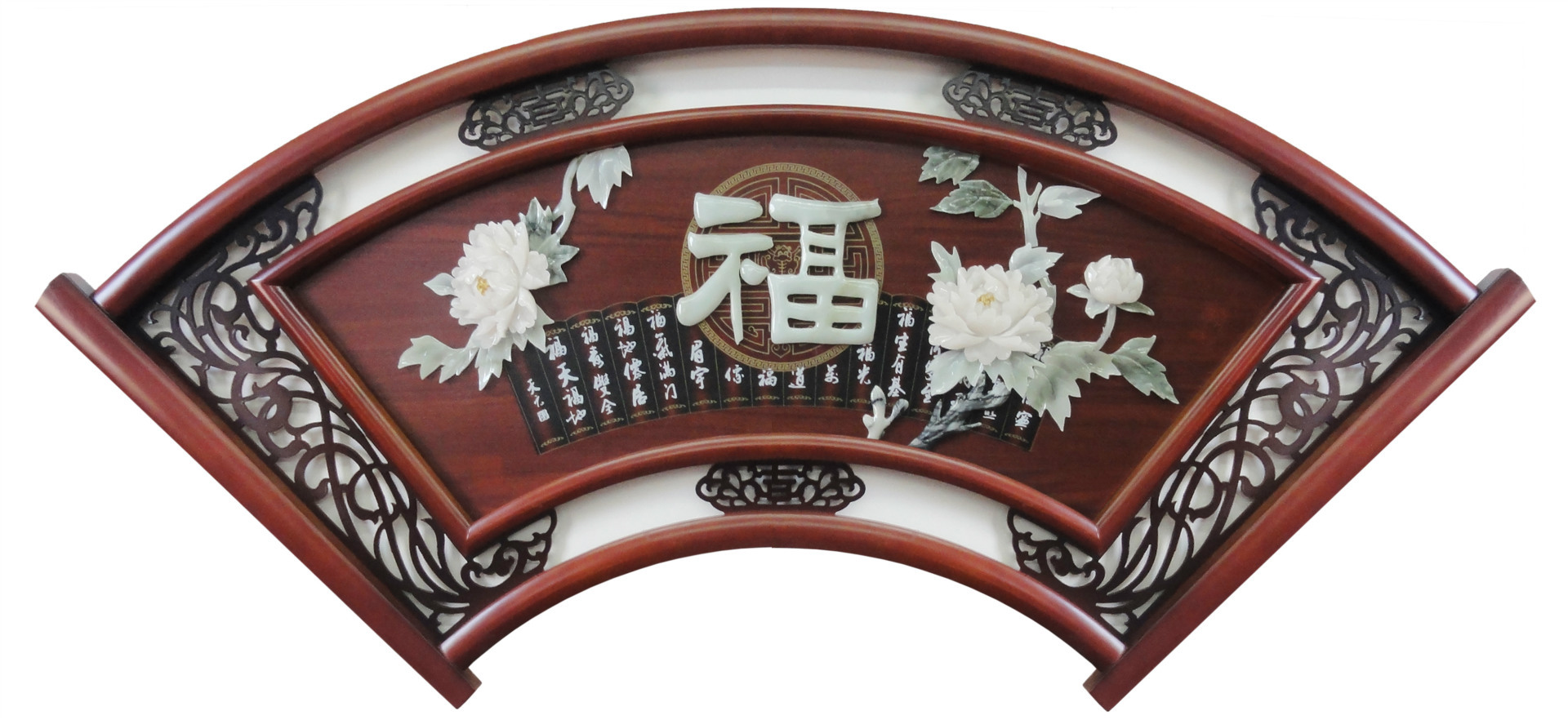 玉雕画 厂家直销 现代立体家居装饰壁挂有框画 天然玉石画