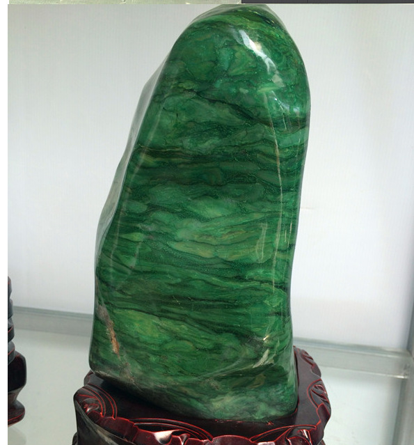 「玉石工艺品」大量批发非洲绿石绿碧玉南非玉原材料-东莞市樟木头鑫