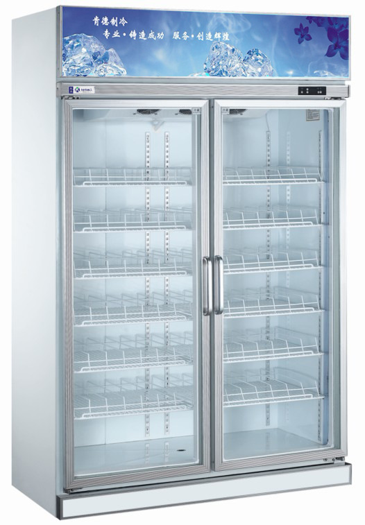立式双门水果展示柜冷藏保鲜柜 超市商用饮料展示冷藏柜