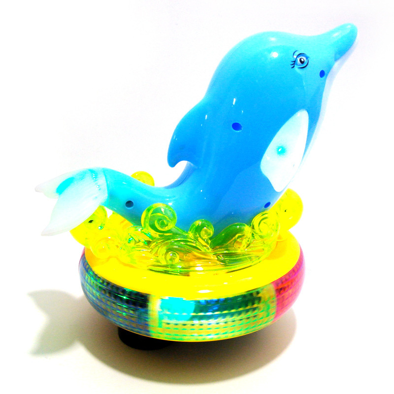 【乐美玩具】供应电动海豚转转乐 (万向,灯光,音乐) 玩具批发