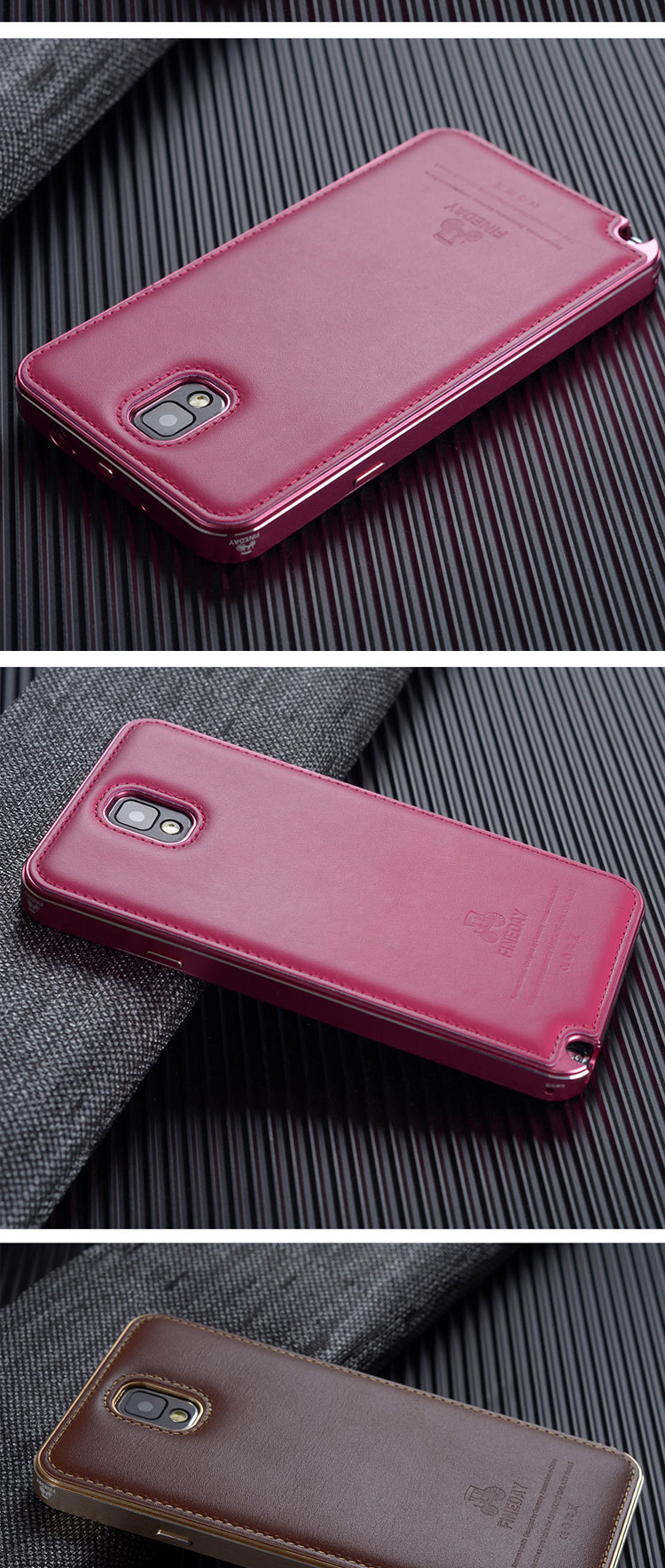 奢华三星note3手机套 真皮皮套 note3金属边框手机壳 后盖保护套