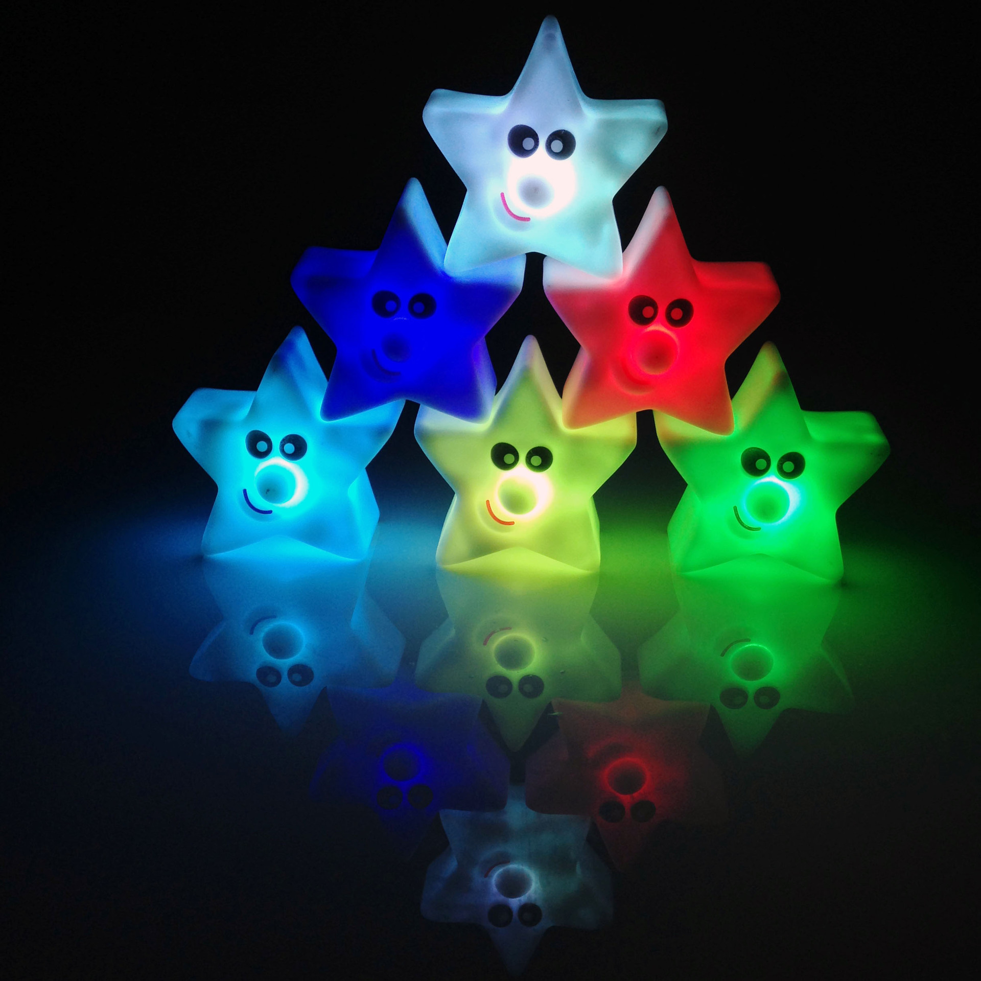 浙江温州小星星七彩小夜灯批发创意迷你led儿童发光玩具夜市地摊热卖