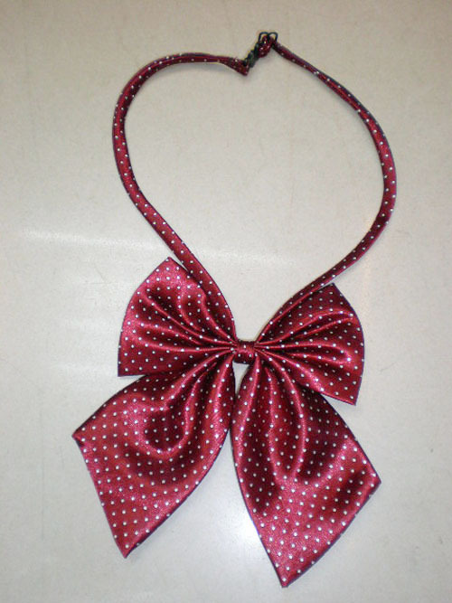 领结批发领结韩版商务正装女士酒店领结蝴蝶结领结红底白点