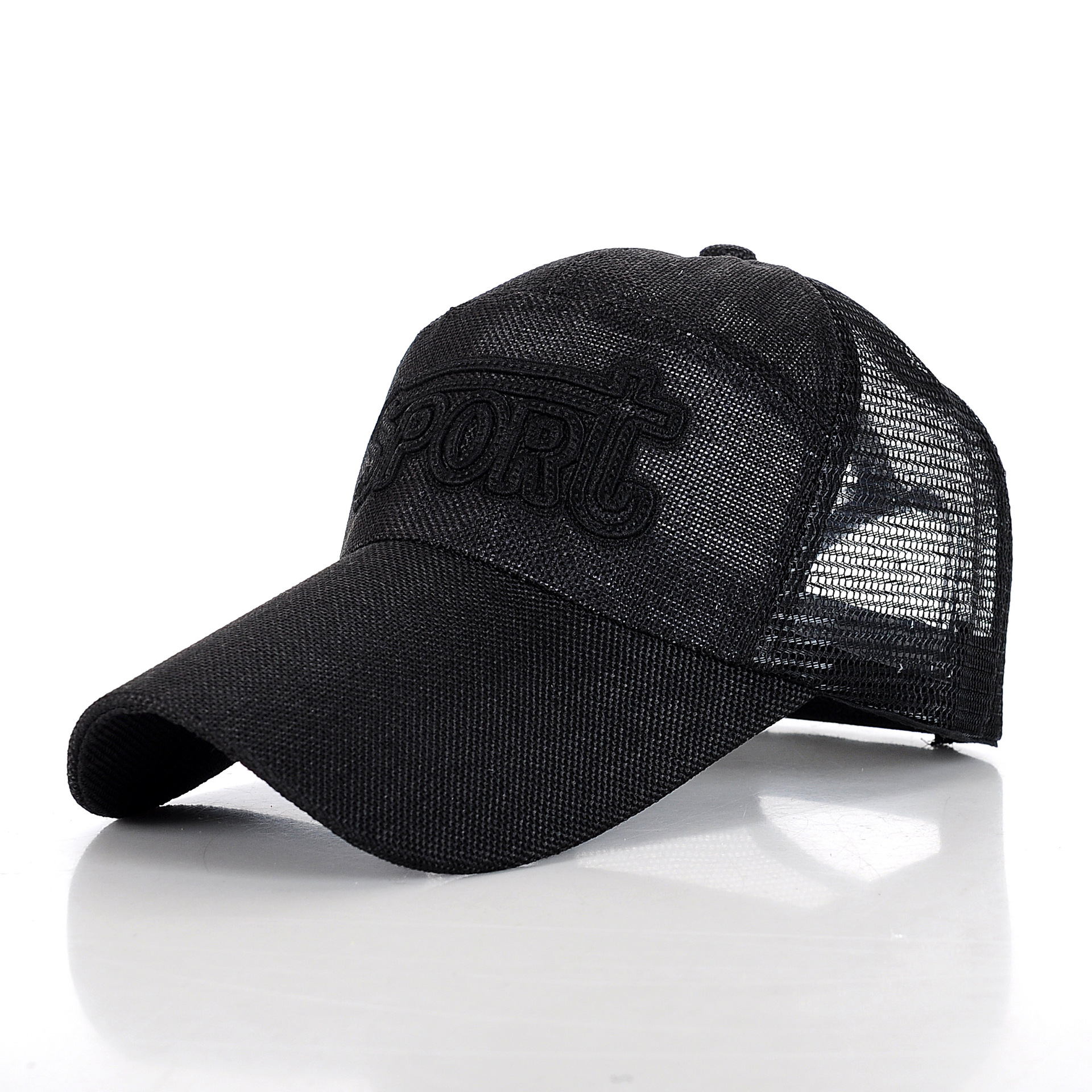 订做批发 夏户外运动男士 亚麻网帽棒球帽 遮阳防晒钓鱼太阳帽子