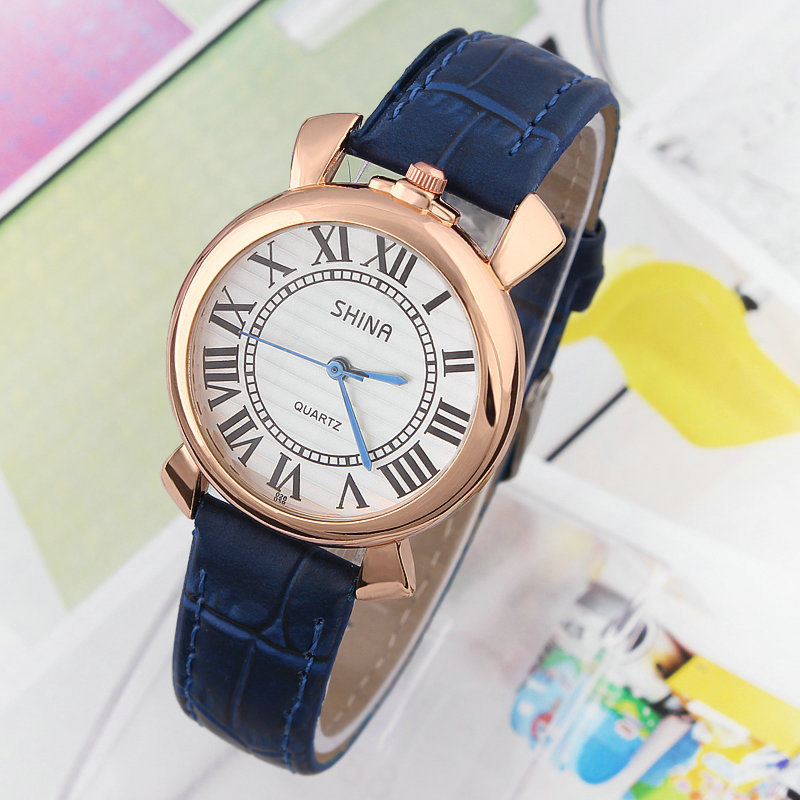 低价促销shina低调奢华罗马数字石英手表 时尚休闲男女学生手表