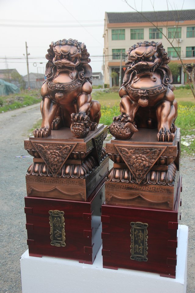 特大对狮子 麒麟貔貅 镇宅招财辟邪 树脂工艺品落地摆件 开业礼品
