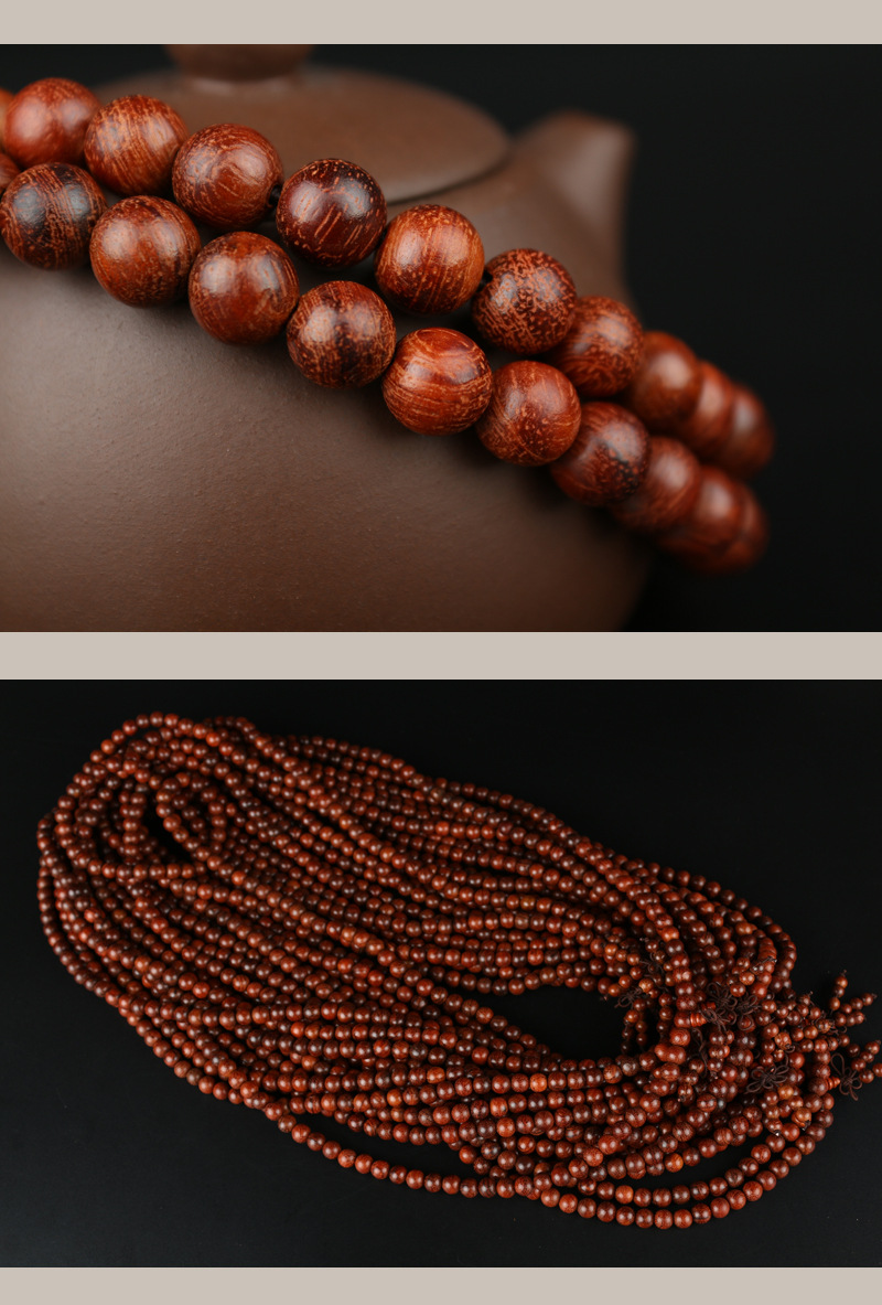 拓掘工艺 原创巴西紫檀木108颗 精品佛珠手链手串饰品 紫檀批发
