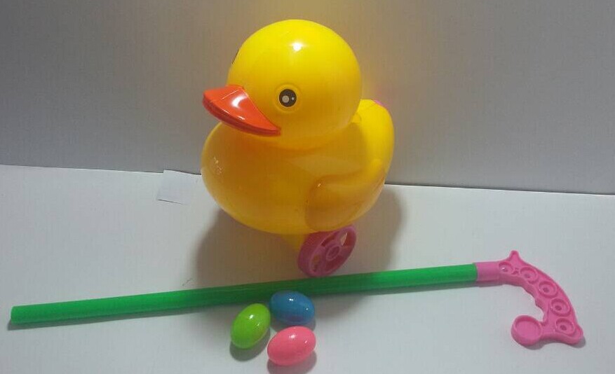 186新品 手推会下蛋的大黄鸭 带铃声 儿童手推玩具 批发