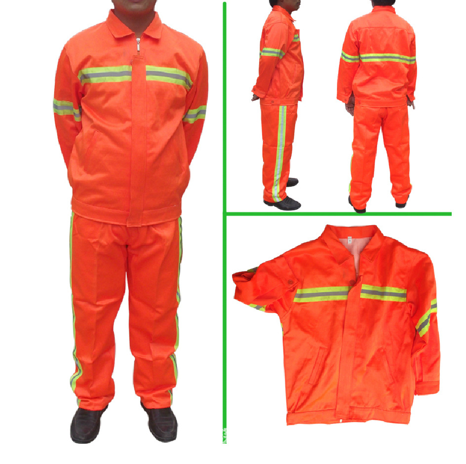 橘红反光警示服工作服套装批发公路养护服环卫工作服现货厂家