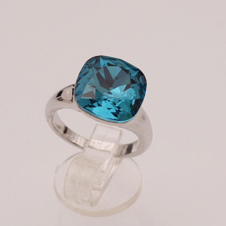 太阳云正品混批发首饰品 红黄蓝三色水晶戒指女 食指戒女一件代发