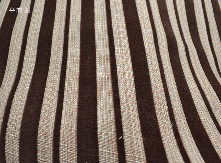 植绒条子纹仿麻面料 条子麻布 麻布植绒条