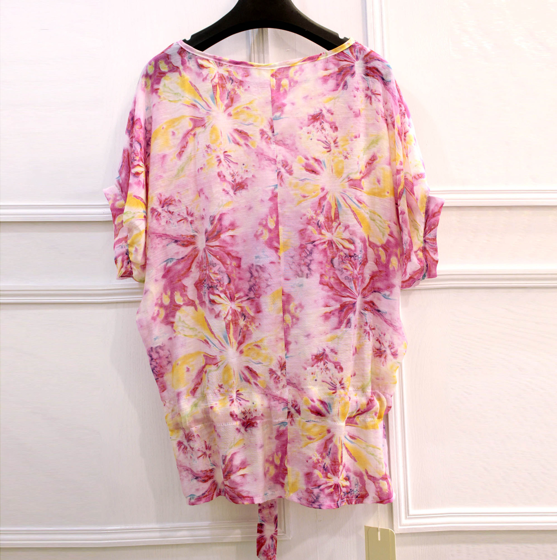 2014新款韩版甜花色红绿色花美短袖小衫