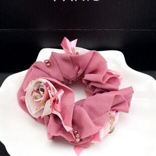 出口法国订单高端优雅花朵发圈 头花 混批批发