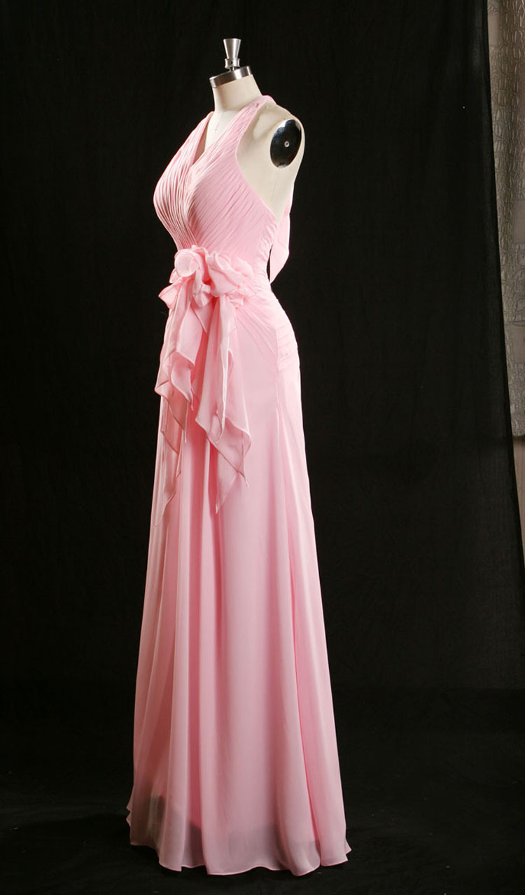 2015露背款礼服 挂脖款新娘伴娘长裙定制 婚礼宴会晚礼服批发代发图片