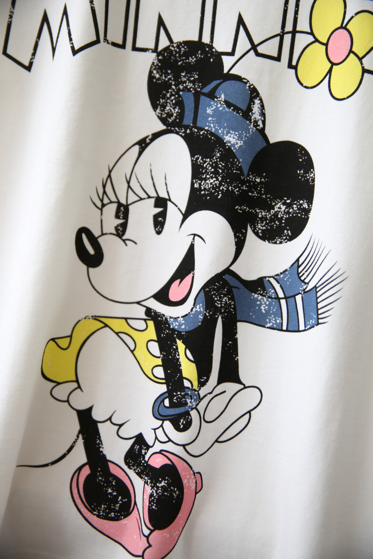 批发14夏季新款女装 日系米奇图案棉质圆领短袖t恤 女