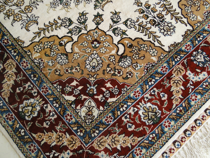 手工打结编制 波斯风格真丝地毯 别墅专用