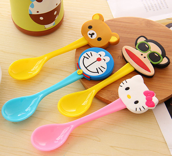 批发hello kitty塑料密胺可爱卡通勺子 儿童餐具