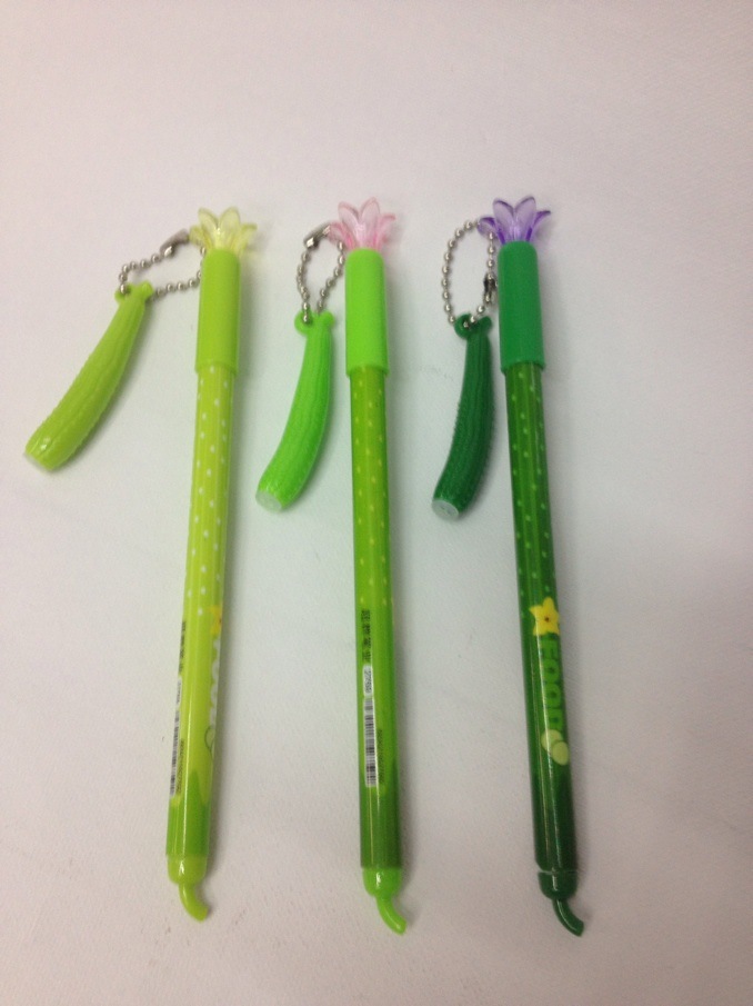 丽扬文具 韩版新款 绿色蔬菜 丝瓜中性笔 水笔 签字笔批发