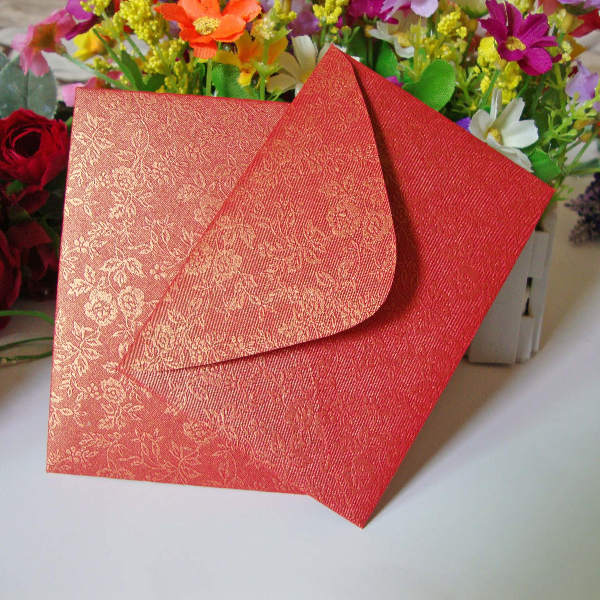 厂家批发高档8.5*11.5cm 红金信封/定制任意尺寸印logo