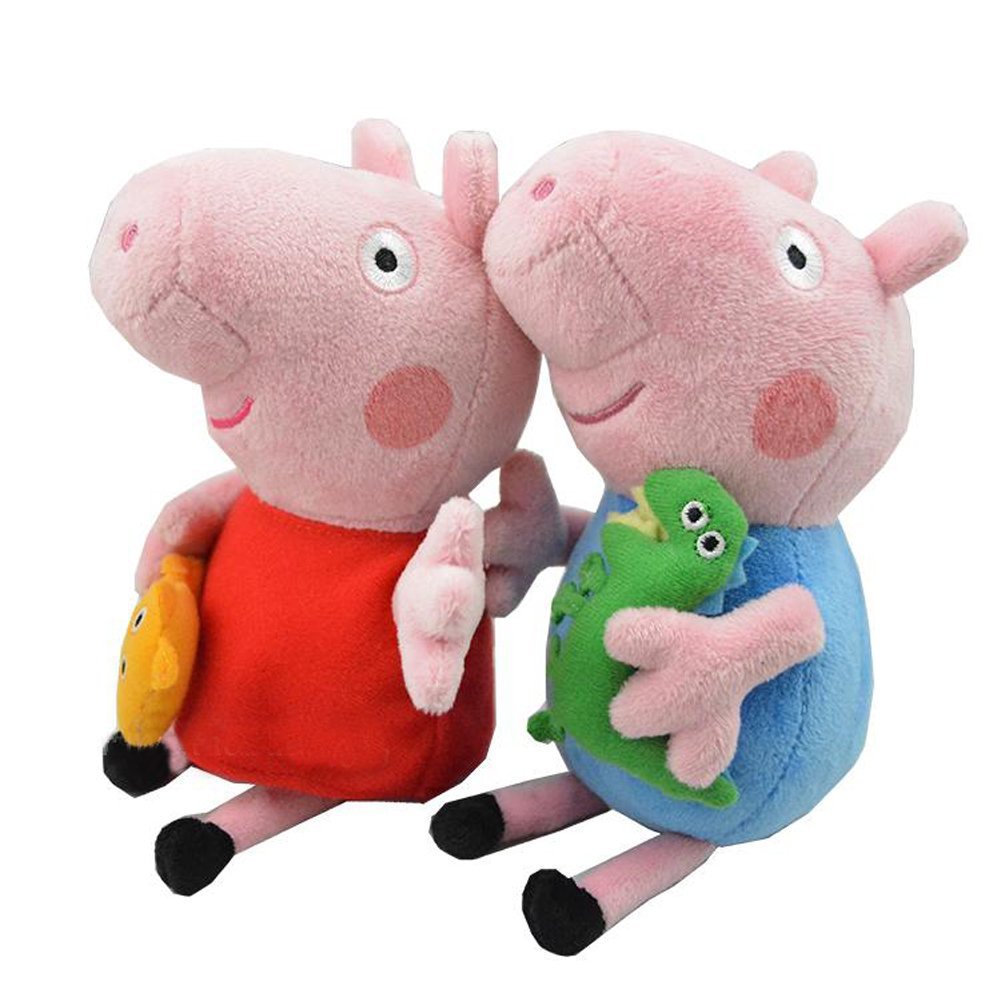 原单英国peppa pig粉红猪小妹乔治佩佩猪 爸爸妈妈猪毛绒玩具公仔