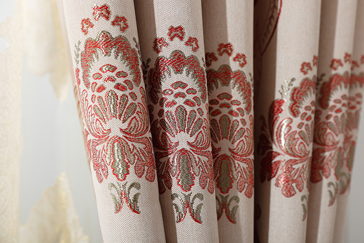 厂家直销多色多花型麻料窗帘布 提花窗帘遮光布 免费拿样