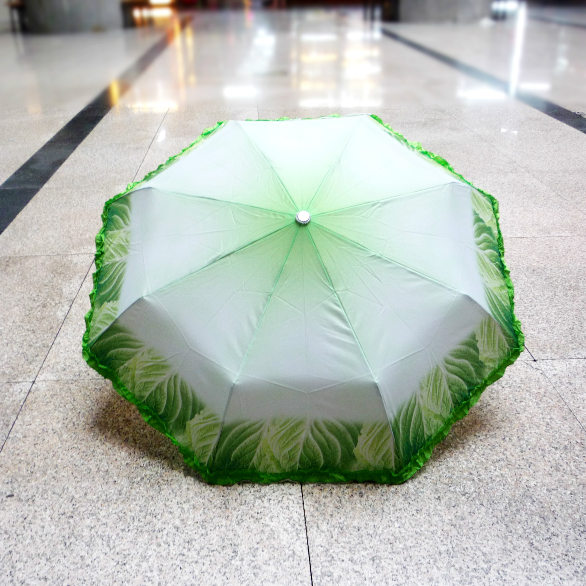 仿真白菜伞 蔬菜伞 女士折叠伞 晴雨两用 创意雨伞批发