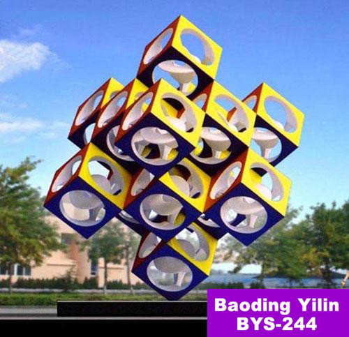 抽象不锈钢 镂空魔方 方形不锈钢雕塑 城市装饰雕塑 厂家专业制造