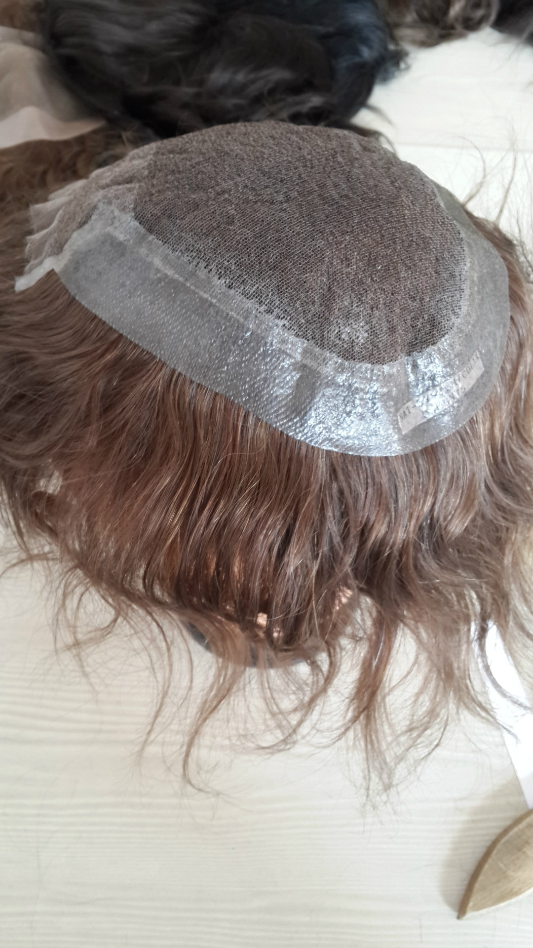 厂家直销高品质男士发块 浅棕色真人发发块