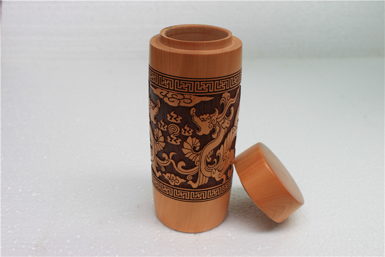 原木红豆杉杯子 龙凤木雕抗癌防癌 高级保健水杯 木制礼品批发